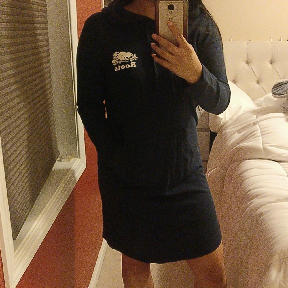 Roots Long Sleeve Hooded Dress